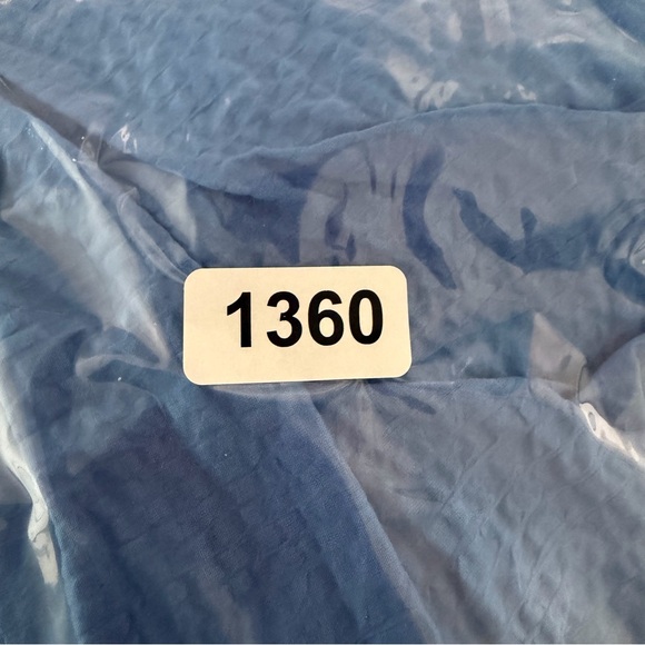 FRAME Blue Draped Textured-Cotton Midi Dress Size XS 41360 - Picture 11 of 11